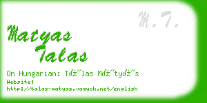 matyas talas business card